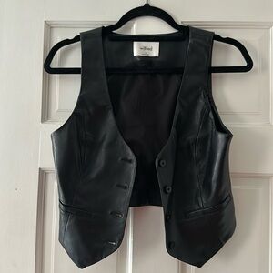 Aritzia leather vest - black - size 2